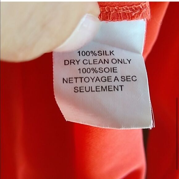 Trina Turk Coral Silk Blouse - Like New! Medium - Picture 5 of 5